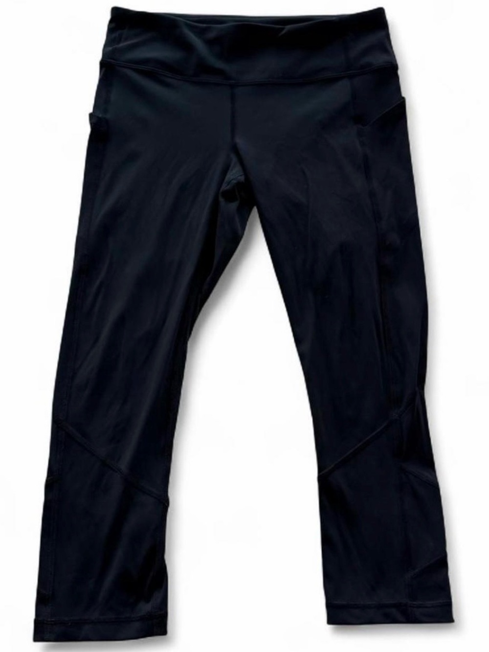 Lululemon Pace Rival Crop 22” Black Mesh Pocket Leggings (Size 8)